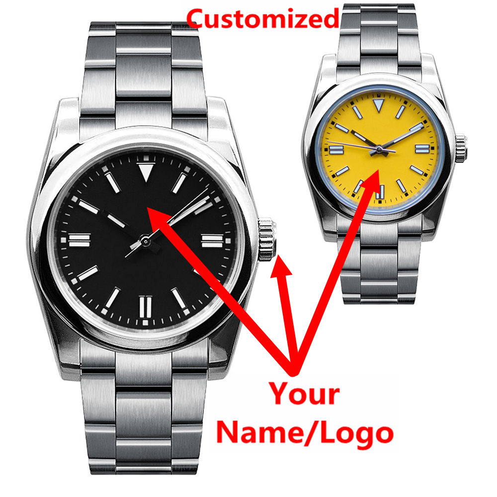Young Men'S Accessories - ساعة رجالية فاخرة بشعار مخصص، زجاج
