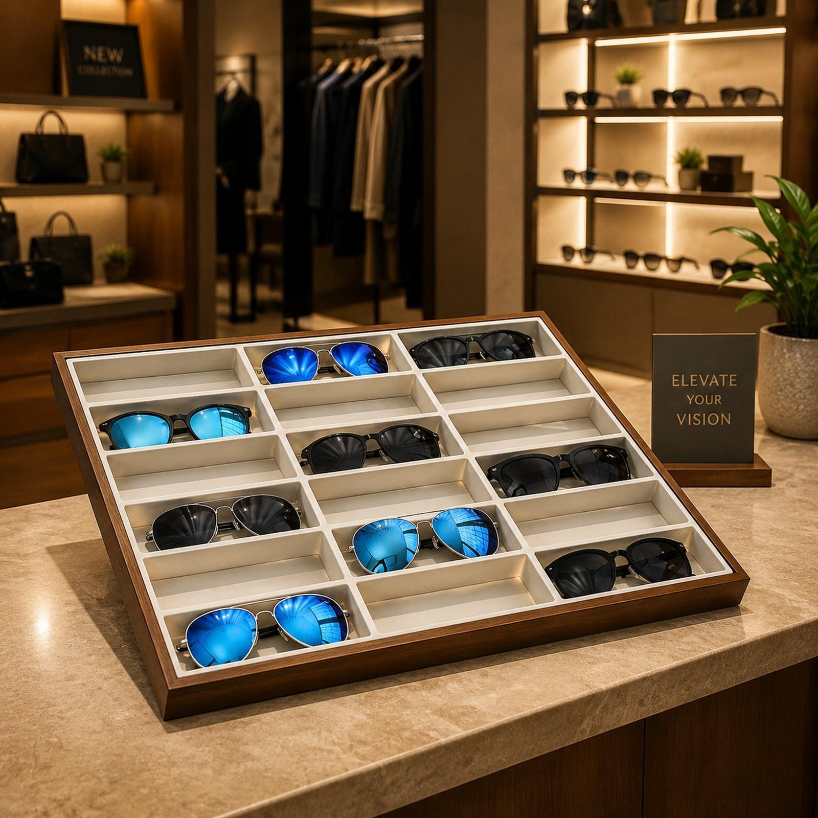 صينية عرض النظارات، صندوق تخزي - مراجعة Men Accessories In Store وسعره